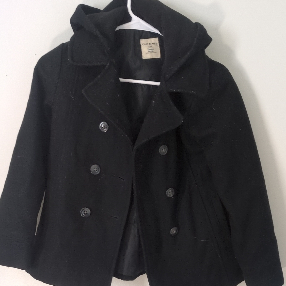 Black Double-Breasted Peacoat